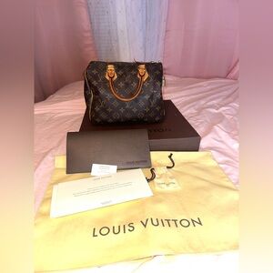 Louis Vuitton Speedy Monogram Handbag 25 Full Inclusion